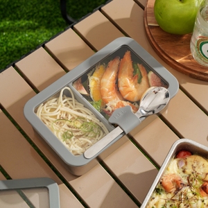 <span class=keywords><strong>Set</strong></span> di Contenitori <span class=keywords><strong>per</strong></span> Alimenti Lekfre in Titanio con Coperchio in Vetro - 1250ml + 75ml <span class=keywords><strong>per</strong></span> Campeggio e Conservazione della Freschezza - Product Image 5