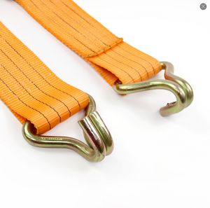 超耐久性 4 in 10トン ヘビーデューティー ラチェット式タイダウンストラップ ダブルJフック付き - Product Image 2