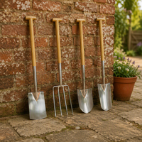 Pelle de jardin ergonomique en métal de qualité industrielle avec manche en bois, outil de jardinage de Chine