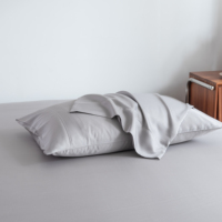 Parure de draps ajustés 100 % eucalyptus, design uni tissé rafraîchissant, luxe pour la maison et l'hôtellerie