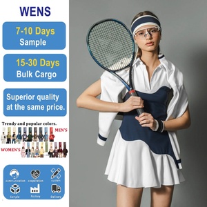 Women's Breathable Outdoor Fitness Tennis <b>Dress</b> Pleated Shorts <b>Custom</b> OEM Beach Workout Wear Sleeveless Design Front - Product Image 1