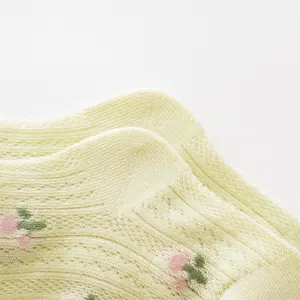 Calze impugnatura antiscivolo Casual primavera sottile Design all'ingrosso con Logo colorato tubo di cotone in Nylon lavorato a maglia per bambine appena nate