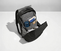 Sac à dos de voyage 20L résistant à l'eau en nylon avec poche cachée pour passeport, pochette pour trolley et ouverture complète pour les voyages en avion