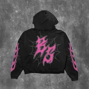 Wholesale Custom Women Oversized Acid Washed <b>Patch</b> Applique Embroidered Winter Knitted Windproof Hoodie Faded Sun Design Puffer - Product Image 3