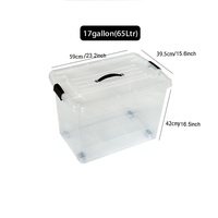 Boîte de rangement transparente de 17 gallons avec roulettes et poignée, bac de rangement en plastique empilable pour la maison, le garage, l'entrepôt