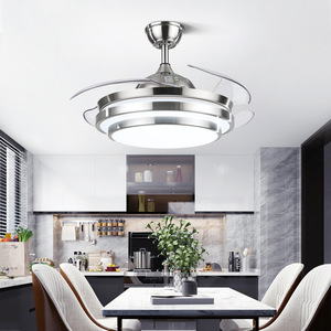 Đèn chùm <span class=keywords><strong>LED</strong></span> hiện đại trong nhà với quạt trần tích hợp đèn, điều khiển Bluetooth, âm nhạc, nguồn điện AC, thân đèn pha lê, màu vàng gold, cánh quạt thu vào ẩn - Product Image 5