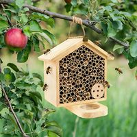 Nichoir pour abeilles avec plateaux d'alimentation en bois de pin naturel, ruche suspendue