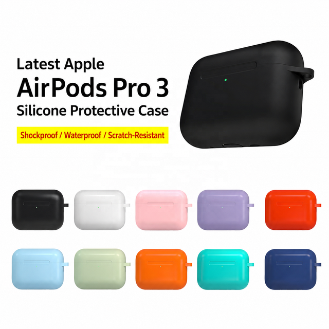 AirPods Pro 3 Silicone Case Cover, Protective Earbuds Case Shell Compatible with Apple AirPods Pro 3, Shockproof, Anti-Scratch