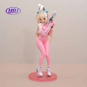 Super Rabbit <span class=keywords><strong>Anime</strong></span> Girl Original Art Standing Pose Rosa Linda figura modelo estatua coleccionable 2D regalo muñeca acción juguete Kawaii - Product Image 1