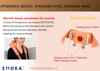 Masseur de cou sans fil à pétrissage et tapotement avec moteur silencieux sans balais, 3 modes de massage, 2 vitesses, batterie rechargeable 2500 mAh
