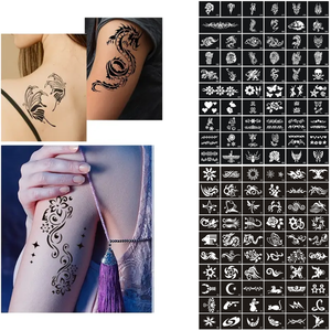 Plantilla Reutilizable para <span class=keywords><strong>Tatuajes</strong></span> <span class=keywords><strong>Temporales</strong></span> de Henna, para Aerógrafo, Plantilla Negra para <span class=keywords><strong>Tatuajes</strong></span> <span class=keywords><strong>Temporales</strong></span>, Adhesivo para <span class=keywords><strong>Tatuajes</strong></span> Semipermanentes - Product Image 5