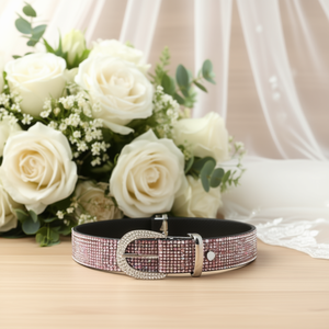 Ceinture ovale à boucle en strass 2,5x105cm, accessoire pour robe de mariée - Product Image 3