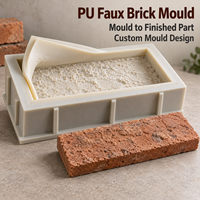 Coque en résine Tietuo + noyau en élastomère, effet brique PU, moule C257-G4, détail d'ornement sculpté, prix direct usine