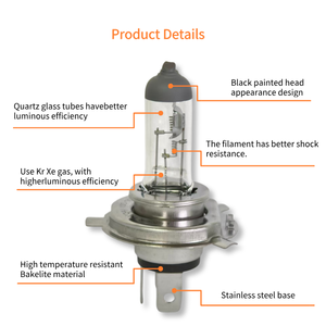 Tự Động Đèn Xe Ánh Sáng <span class=keywords><strong>H4</strong></span> 24V 100/90W Rõ Ràng Bóng Đèn Phụ Kiện Thủy Tinh Thạch Anh Halogen Với Khuyến Mại Giá - Product Image 3