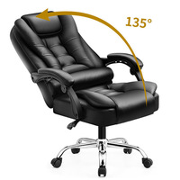 Chaise de jeu ergonomique contemporaine moderne Inde, noire, inclinable, bureau, exécutif, appui-tête extensible et réglable