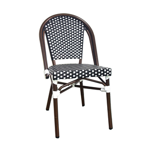 Juego de Comedor de Bambú para Restaurante al Aire Libre, Sillas de Bistró con Marco de Aluminio Francés, Ratán, para Uso en Sótanos y Patios - Product Image 2