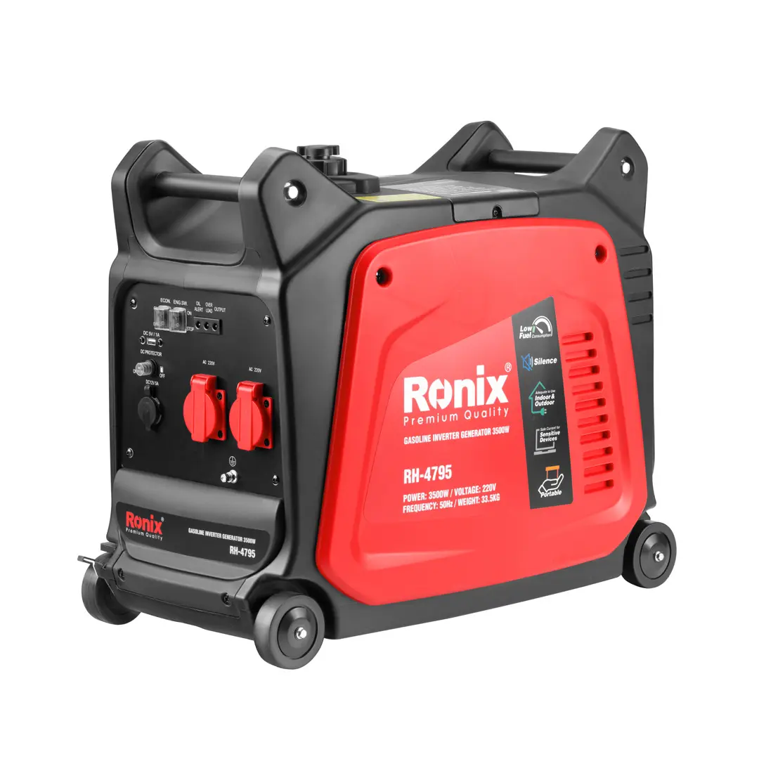 Ronix RH-4795 Hot Selling 220-240V Professional 3500w Gasoline Inverter Generator High Quality 50Hz 33.5kg Gasoline Machine