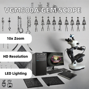 VGM600A 宝石学用三眼宝石顕微鏡 LEDデジタルズームステレオ エリプスベース暗視野付き 宝石鑑定用 - Product Image 2
