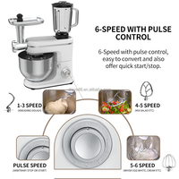 Robot culinaire électrique de cuisine personnalisé, bol en acier inoxydable de 6,5 L à 10 L, batteur sur socle, 1500 W, 6 vitesses, crochet à pâte