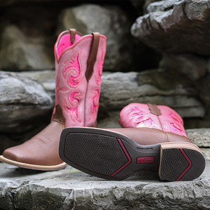 Nouvelles <span class=keywords><strong>bottes</strong></span> de cow-boy roses à bout carré pour filles, en cuir véritable, chaussures pour femmes, chaussures du désert, <span class=keywords><strong>bottes</strong></span> de créateur pour femmes - Product Image 2