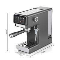 Machine à expresso semi-automatique 20 bars, extraction haute pression, commande tactile, réservoir d'eau de 1,2 L, cafetière pour la maison et le bureau
