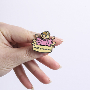 Broches émaillées imprimées UV 'Keep Swimming', magnifiques broches de neurodiversité, badges de revers, bijoux en gros - Product Image 4