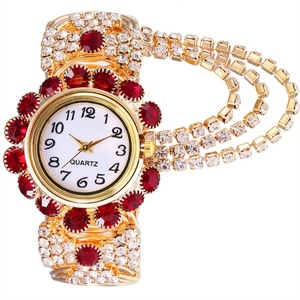 Montre bracelet en cristal de luxe pour femmes, montre à quartz avec strass, bijoux de mode - Product Image 2