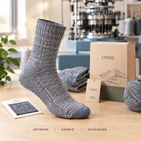 Chaussettes en fibres écologiques, coton et élasthanne, mélange de coton, coupe ras du cou, gris royal, tricot contrôlé, talon et bout renforcés, entretien facile, taille personnalisée
