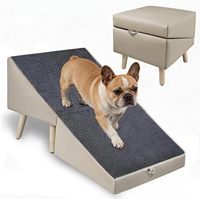 Escalier multifonctionnel pour animaux de compagnie avec surface antidérapante, rampe pliable pour chiens âgés, sert également de pouf/de siège pour le salon