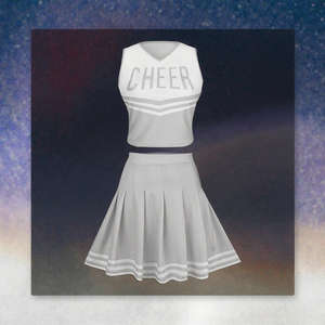 Cheerleading Uniform <b>Set</b> Gray <b>White</b> V-Neck Crop <b>Top</b> With <b>Skirt</b> For Girls Children Team Wear - Product Image 3