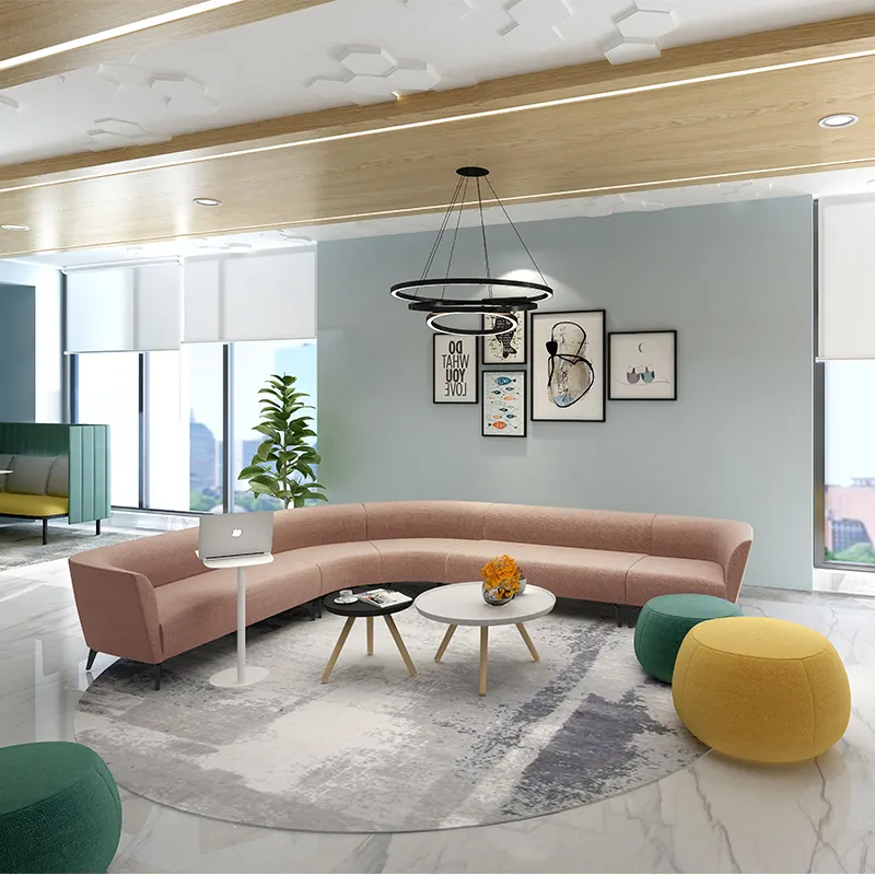 Conjunto de sofá de escritório, sofá moderno estilo nórdico, seccional, modular e confortável, para escritório e móveis