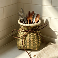 Panier en bambou tressé multifonctionnel fait main, idéal pour la pêche, les fleurs, le rangement des articles divers pour la cuisine et la décoration du salon - Vente en gros à prix abordable
