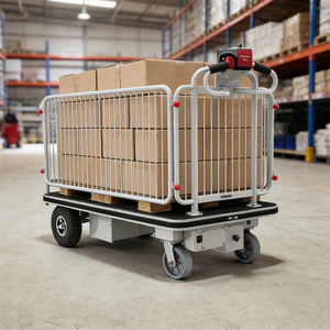 Carretilla Eléctrica de 400 kg de Capacidad con Batería de Litio y Barandilla Completa para la Eliminación de Residuos Hospitalarios - Product Image 1
