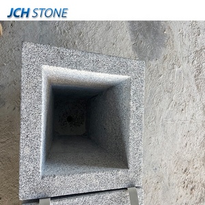 Sculpté à la main extérieur <span class=keywords><strong>jardin</strong></span> décoration gris granit <span class=keywords><strong>pierre</strong></span> planteur Pot <span class=keywords><strong>de</strong></span> fleur <span class=keywords><strong>pierre</strong></span> sculpture <span class=keywords><strong>auge</strong></span> - Product Image 3
