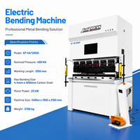 Prensa Plegadora CNC de 45 Toneladas, Doble Servo, Eléctrica, Longitud de Plegado de 1250 mm, con Cortina de Luz, Máquina para Chapa Metálica
