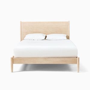 Diseño de mediados de siglo, estilo nórdico simple, marco de cama doble de madera maciza, muebles de dormitorio - Product Image 2