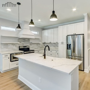 Efficient Storage US Style White Shaker Wall Kitchen Cabinets Units in Stock Upper for Home <b>Builders</b> W3021 W30" *H21" * D12" - Product Image 5