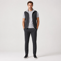 Ensemble décontracté 3 pièces pour homme personnalisé : Gilet léger réversible, haut à manches courtes, pantalon chino extensible (ODM)