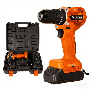 Perceuse à percussion sans fil 21V sans balais au lithium avec mandrin auto-serrant, machine de perçage portative personnalisable pour la réparation et le travail du bois - Product Image 1