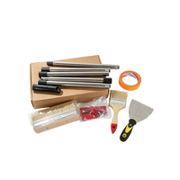Kit de 5 pinceaux de peinture décoratifs avec grattoir à manche en acier à 5 sections et ruban adhésif pour la peinture des murs et des plafonds