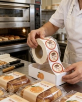 Rouleaux d'autocollants en papier synthétique brillant personnalisés, imperméables, résistants à l'huile, à forte adhérence, autocollants en feuille d'or pour l'emballage