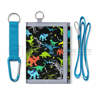 Dompet Anak Motif Kartun Lucu Bahan Polyester, Dompet Lipat Tiga untuk Anak Laki-laki
