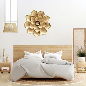 Decoración de Pared Floral Metálica, Arte Contemporáneo Hecho a Mano, Adorno Circular Colgante para Diseño de Interiores del Hogar - Product Image 2