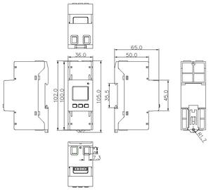 Medidor de energía digital monofásico certificado MID con pantalla LCD Pila de carga de CA Montaje en riel Din Comunicación RS485 - Product Image 4