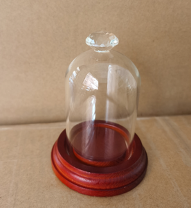 Đen Rắn Gỗ/Glass Căn Cứ Bell Chum Hiển Thị Cloche Glass Dome Với Cơ Sở - Product Image 3