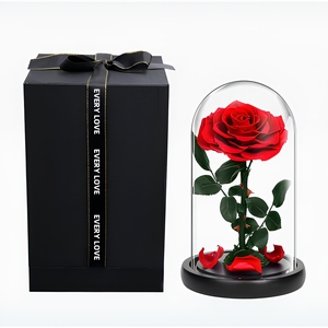 Scatola Regalo con Rosa Stabilizzata, Regali per la Festa della Mamma, Cupola di Vetro con Base, Decorazione per Matrimoni - Product Image 2