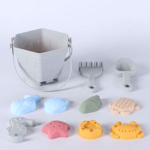 Grand seau de pêche à sable en silicone pour l'extérieur avec pelle souple, ensemble de jouets pour enfants pour le sable et l'eau de mer, idéal pour la plage - Product Image 3
