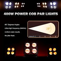 400W LED Blinder Stage Lights avec 4 Yeux Blanc Chaud COB Led Par Light pour Live Shows Parties Mariages Photostudios Théâtre Utilisation