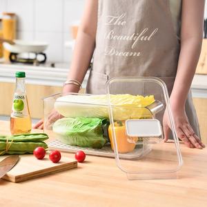 Caja de almacenamiento de plástico transparente para refrigerador, juego de almacenamiento de sellado de mantenimiento fresco por inyección para cocina, comida, verduras, frutas - Product Image 5
