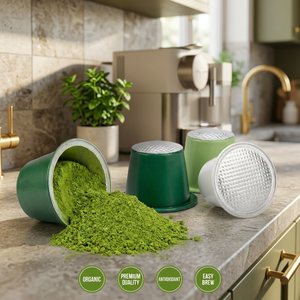 Cápsulas Instantáneas de Matcha Latte para Cafeteras, Ricas en Antioxidantes, Grado Ceremonial, Té Verde en Cápsulas, Pedido al por Mayor, Marca Privada - Product Image 1